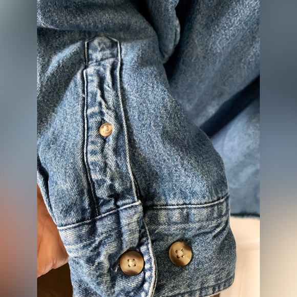 VINTAGE 90’s HERRINGBONE NATURALS MENS LINED DENIM/JEAN SHIRT/JACKET, L - Picture 6 of 15